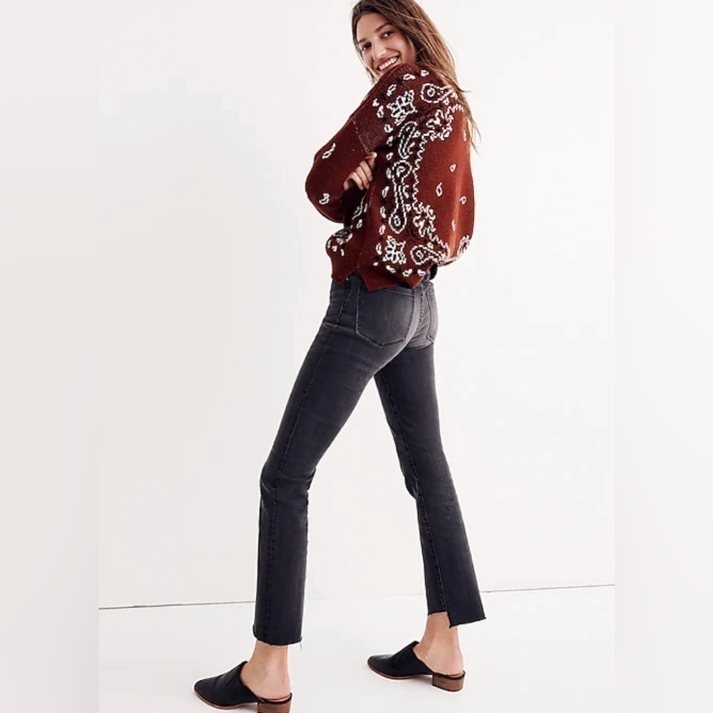Madewell Cali Demi-Boot Jeans: Asymmetrical Hem Edition Size 26 Tall Button Fly - Picture 2 of 8